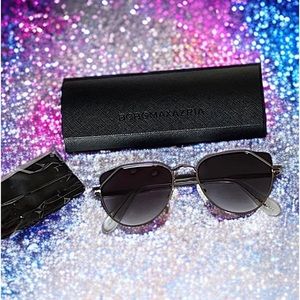 BCBG Lexi Sunglasses in Shiny Light Gunmetal NEW MSRP $148.
